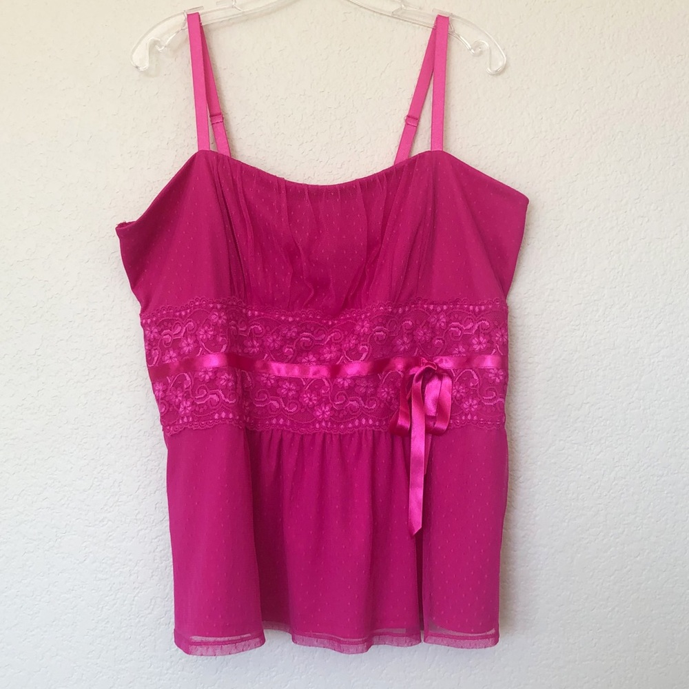 Torrid Pink Lace Babydoll Cami Top 2X